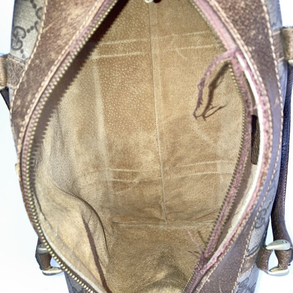 569120F V Gucci Boston Bag Mini Brown PVC - Picture 7 of 12